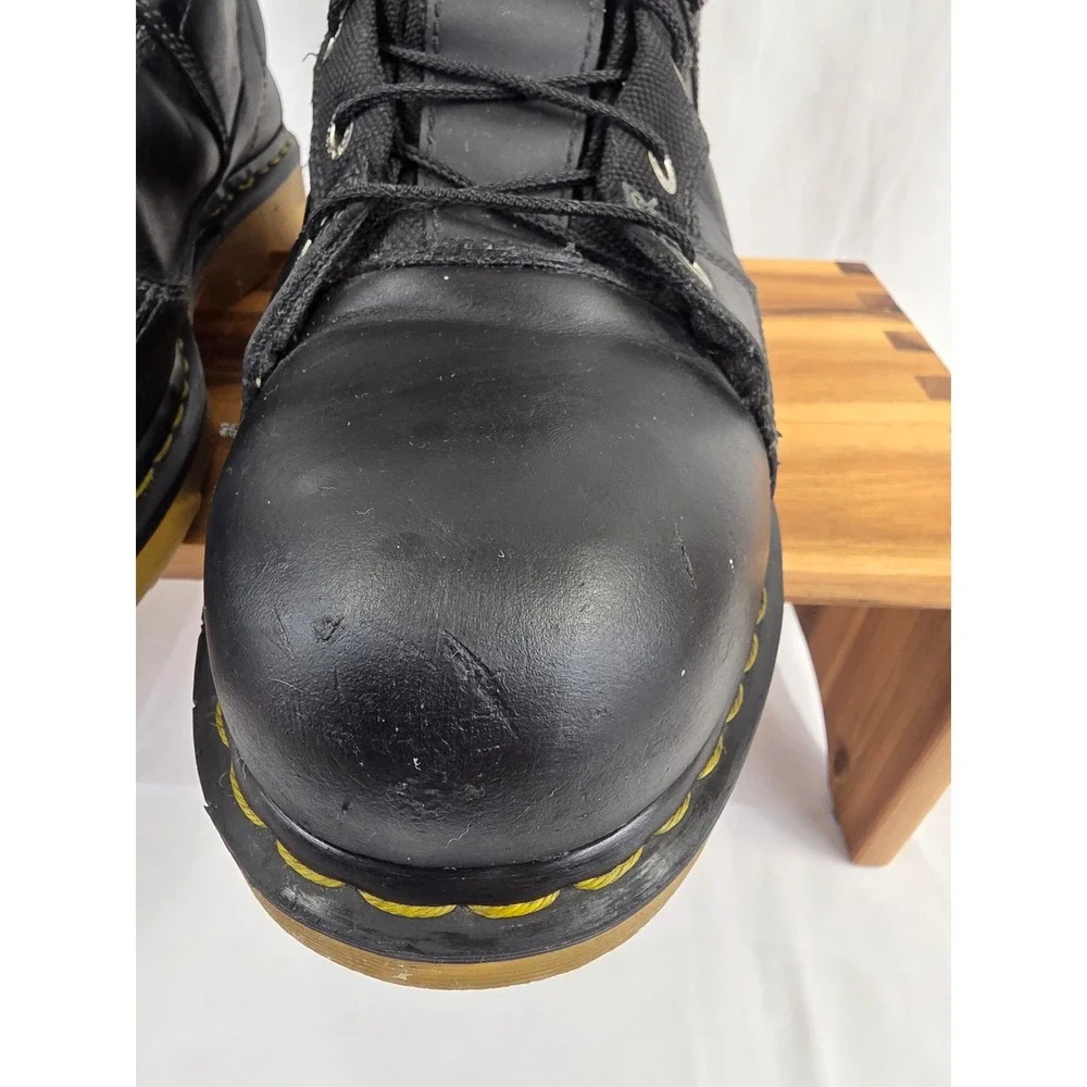 Dr Martens Industrial Aluminum Toe Safety Work Boots Black Mens Size 14 Slip Res